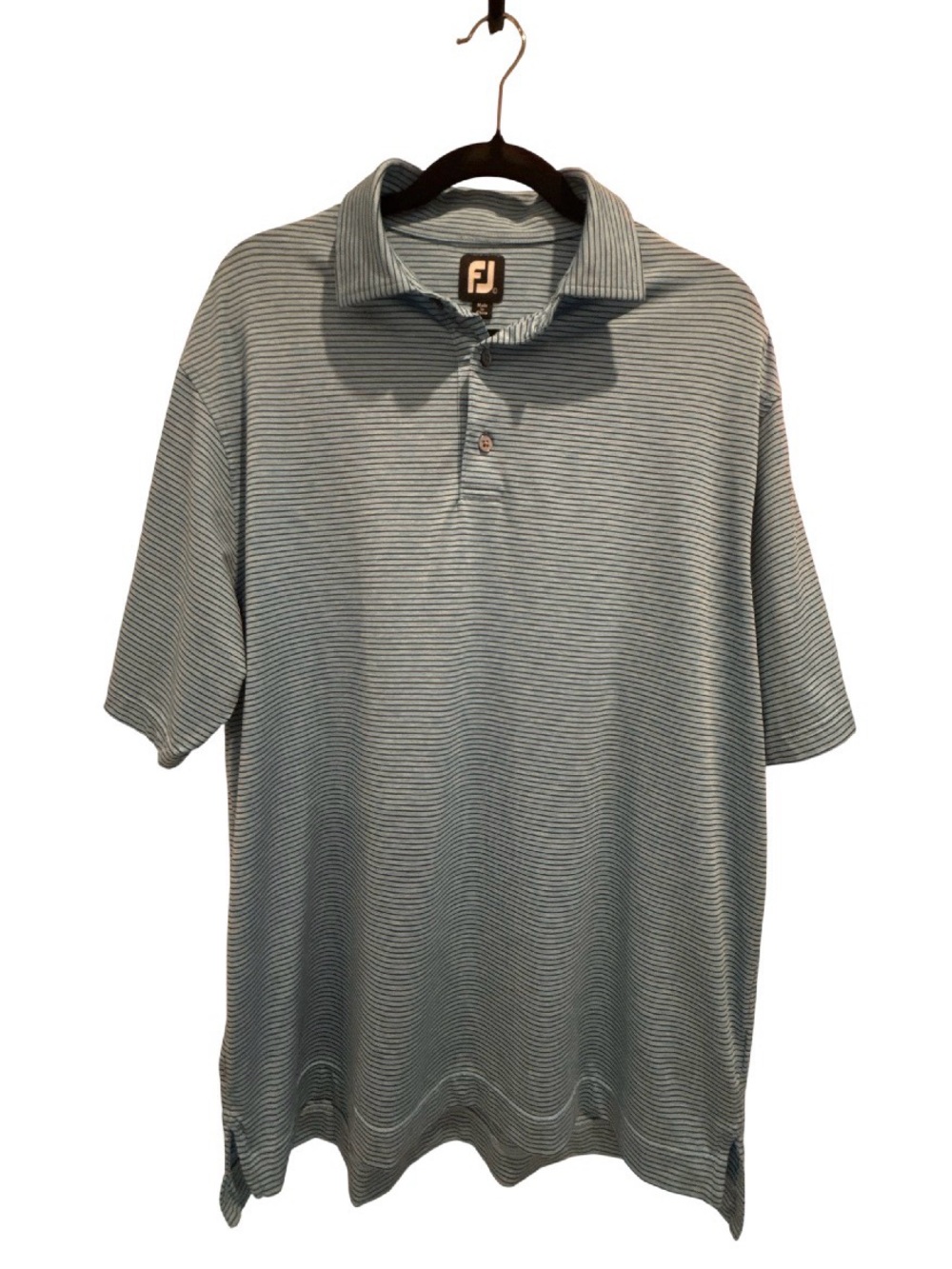 FootJoy Men’s Blue & White Micro-Striped Polo